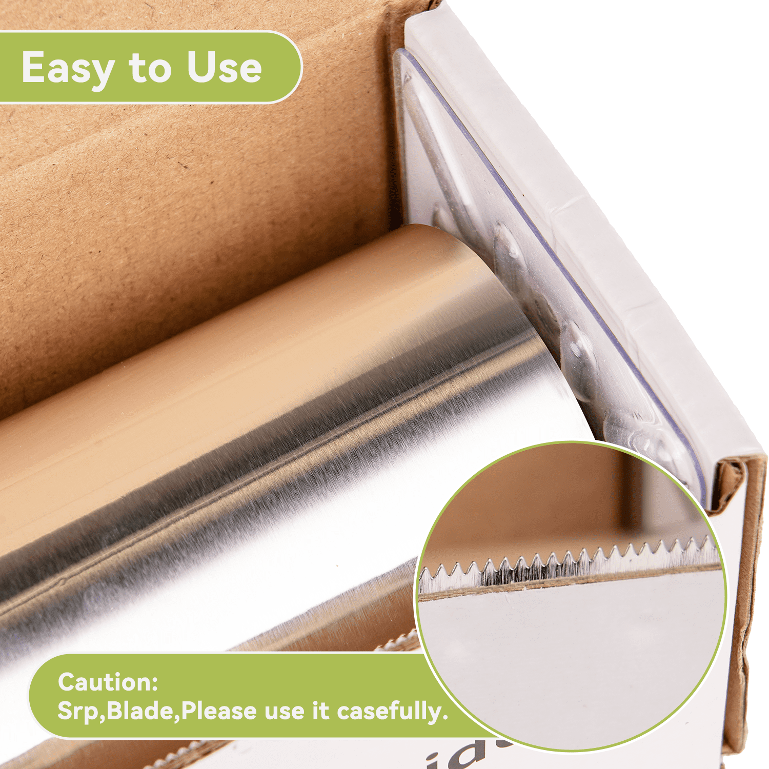 Alpacasso Aluminum Foil ,Aluminum Foils Roll with Serrated Cutter,12inx300SQ. FT