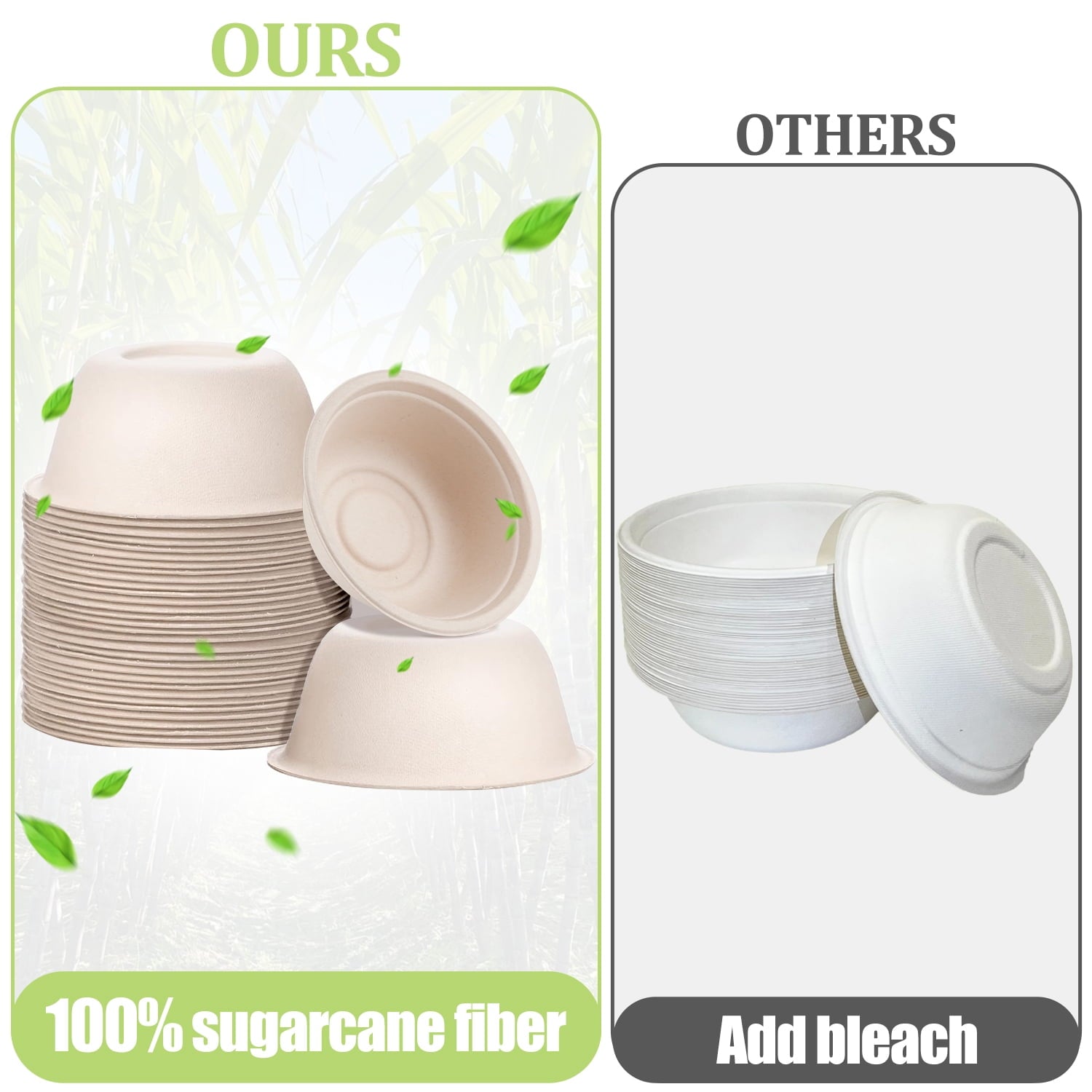 Alpacasso Paper Bowls,Disposable Bowls, Eco-Friendly Heavy-Duty Round Bowls,12 oz,100 Pack