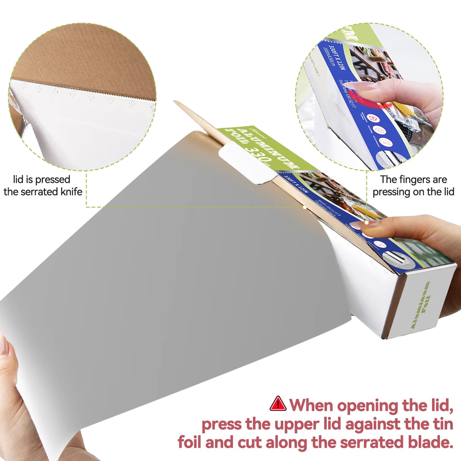 Alpacasso Aluminum Foil ,Aluminum Foils Roll with Serrated Cutter,12inx300SQ. FT