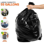 55 Gallon Trash Bags, Heavy Duty Outdoor Garbage Bags (60 Count) for Waste, Lawn and Leaf ,1.5 Mil
