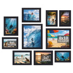 YUANYE 10 Pack Picture Frames Collage Wall Decor, Gallery Frame Set for Wall Mounting or Tabletop Display, Photo Gallery Frame Set for Family, Including 2pcs 8x10, 4pcs 5x7, 4pcs 4x6, Black