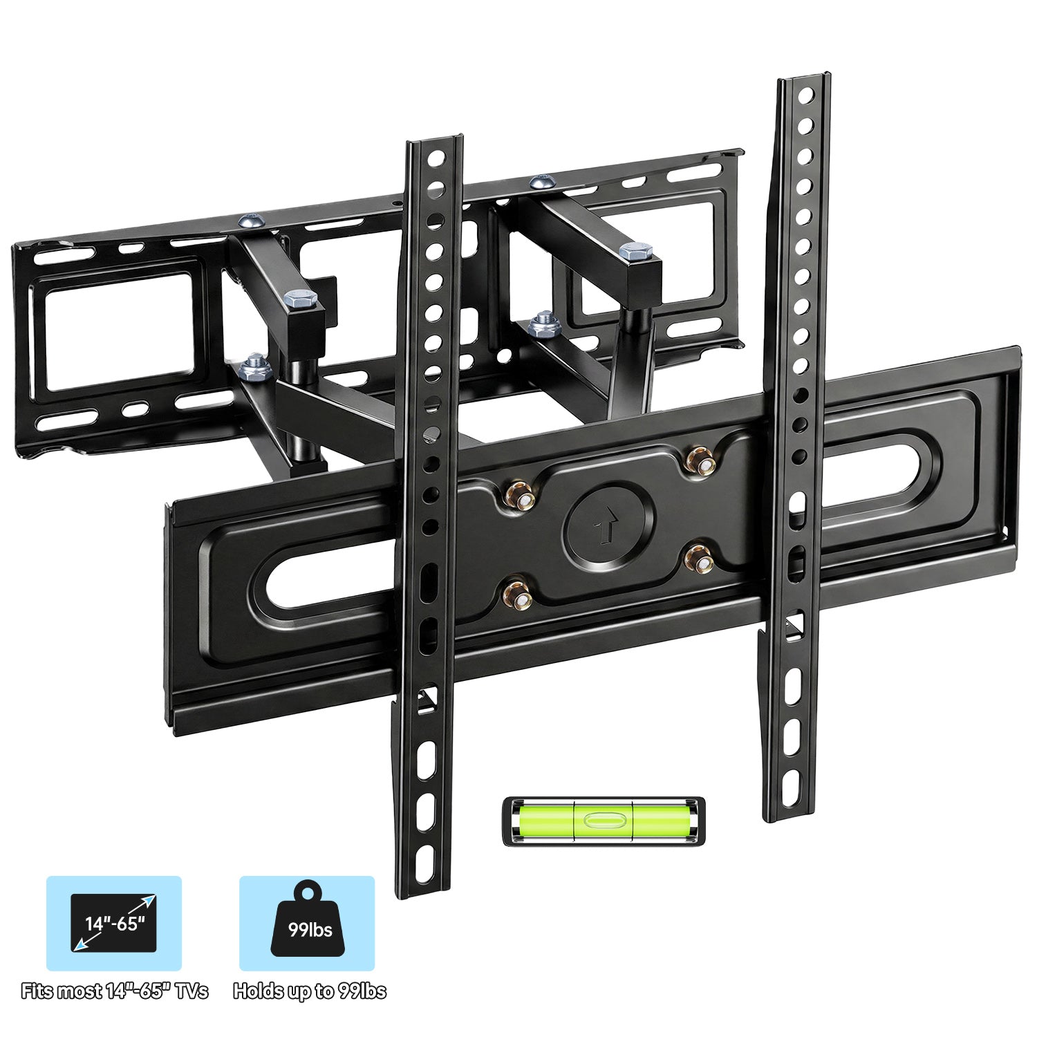 YUANYE Full Motion TV Wall Mount for 14-65 Inch TVs, Swivel & Tilt, Max VESA 400x400mm, Holds up to 99lbs