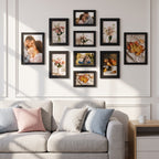 YUANYE 10 Pack Picture Frames Collage Wall Decor, Gallery Frame Set for Wall Mounting or Tabletop Display, Photo Gallery Frame Set for Family, Including 2pcs 8x10, 4pcs 5x7, 4pcs 4x6, Black