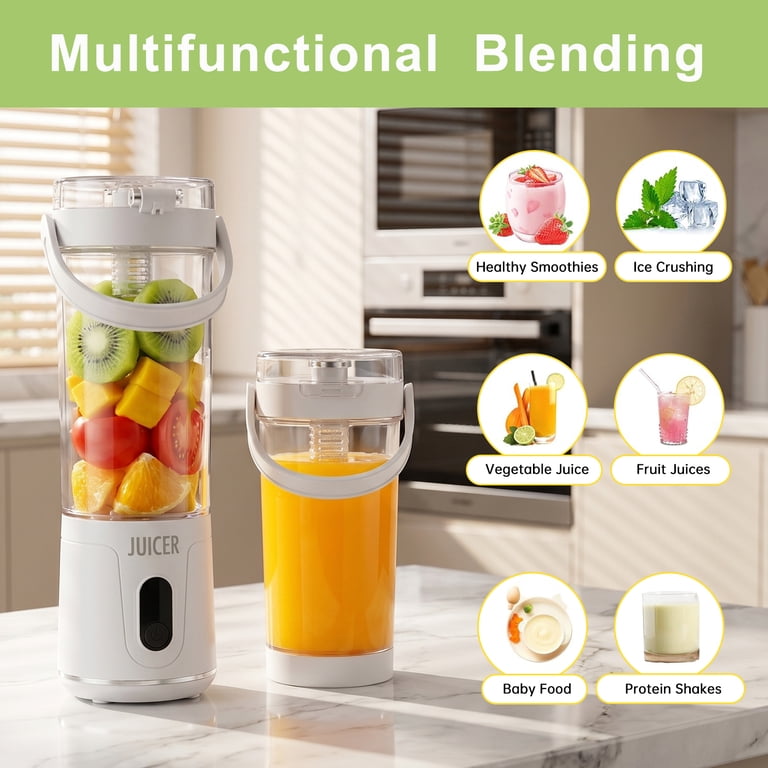 SINYWAY Portable Blender, 20 Oz Smoothie Blender USB Rechargeable Personal Blender for Kitchen with 12 Blades Direct-Drink Lid Cup Base