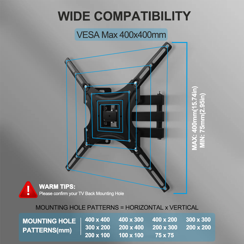 YUANYE 14-55 inch Full Motion TV Wall Mount with Swivel and Articulating Tilt Arm TV Wall Bracket