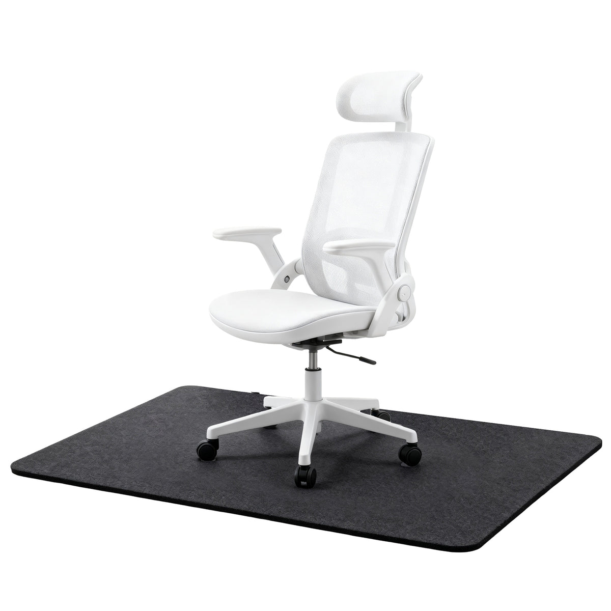 JUNLIN Hardwood Floor Office Chair Mat，55" × 35"，Anti-slip ，Black