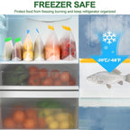 24 Pack Food Storage Bag, Freezer Bags , Reusable Silicone Storage Bags BPA Free (24Pack-8 Gallon Bags+8 Sandwich Bags+8 Snack Bags)