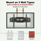YUANYE Full Motion TV Wall Mount Bracket for 32-80 inch TVs, Articulating Arms with Swivel Tilt Extension, Holds Up to 132lbs, Max VESA 600x400mm