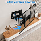 YUANYE Full Motion TV Wall Mount Bracket for 32-80 inch TVs, Articulating Arms with Swivel Tilt Extension, Holds Up to 132lbs, Max VESA 600x400mm
