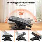 WEPSEN Adjustable Under Desk Footrest,Ergonomic Foot Stool for Under Desk at Work with Massage,3 Height Position 30 Degree Tilt Angle Adjustment,Back Pain Pressure Relief Leg Circulation Office Work Gift