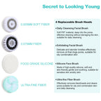 YUANYE Facial Cleansing Brush Electric Face Brush Scrubber for Exfoliating with 4 Cleanser Heads, 2 Speeds
