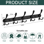 SINYWAY 2 Packs Coat Rack Wall Mounted, Hat Rack for Wall 16" Heavy Duty Wall Coat Hooks Wall Coat Rack with 5 Triple Hooks