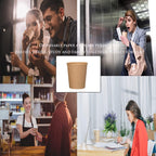 100 Pack 10 oz Paper Coffee Cups, Disposable Coffee Cups with Lids and Sleeves for Home and Cafes.