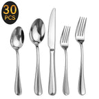 Kosbon 30 Pcs Silverware Set for 6, Kosbon Stainless Steel Flatware Tableware Set, Include Forks Spoons and Knives Set, Mirror Polished Cutlery Utensil Set for Home Restaurant, Dishwasher Safe