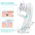 YUANYE Facial Cleansing Brush Electric Face Brush Scrubber for Exfoliating with 4 Cleanser Heads, 2 Speeds