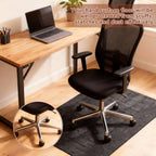 JUNLIN Hardwood Floor Office Chair Mat，55" × 35"，Anti-slip ，Black