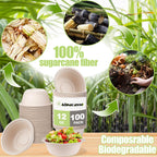 Alpacasso Paper Bowls,Disposable Bowls, Eco-Friendly Heavy-Duty Round Bowls,12 oz,100 Pack