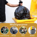 55 Gallon Trash Bags (50 Count)1.5 Mil,Heavy Duty Outdoor Garbage Bags for Office, Waste, and Storage Use
