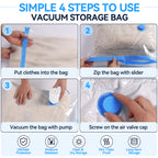 WEPSEN 20 Pack Vacuum Storage Bags with Electric Pump,Space Saver Bags(6 Small,5 Medium,5 Large,4 Jumbo),Vacuum Sealer Bags for Clothes, Mattress, Blanket, Duvets, Pillows, Comforters,Travel