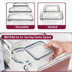 SINYWAY 50 Pcs Food Storage Containers with Lids (24 Containers + 24 Lids+ Labels &amp; Marker), Meal Prep Containers for Pantry Organization and Kitchen Storage BPA-Free Plastic Food Containers Set