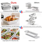 20 Pack Aluminum Pans ,  10 Large 9x13 Foil Pans Half Size & 10 Small 8x6  Tin Foil Baking Pans With Lids