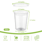 25 Set 32 oz Meal Prep Deli Containers with Lids, Stackable, Leakproof, Microwave and Freezer Safe
