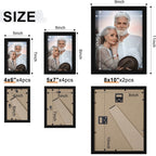 YUANYE 10 Pack Picture Frames Collage Wall Decor, Gallery Frame Set for Wall Mounting or Tabletop Display, Photo Gallery Frame Set for Family, Including 2pcs 8x10, 4pcs 5x7, 4pcs 4x6, Black