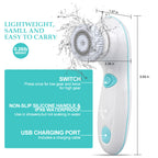YUANYE Facial Cleansing Brush Electric Face Brush Scrubber for Exfoliating with 4 Cleanser Heads, 2 Speeds