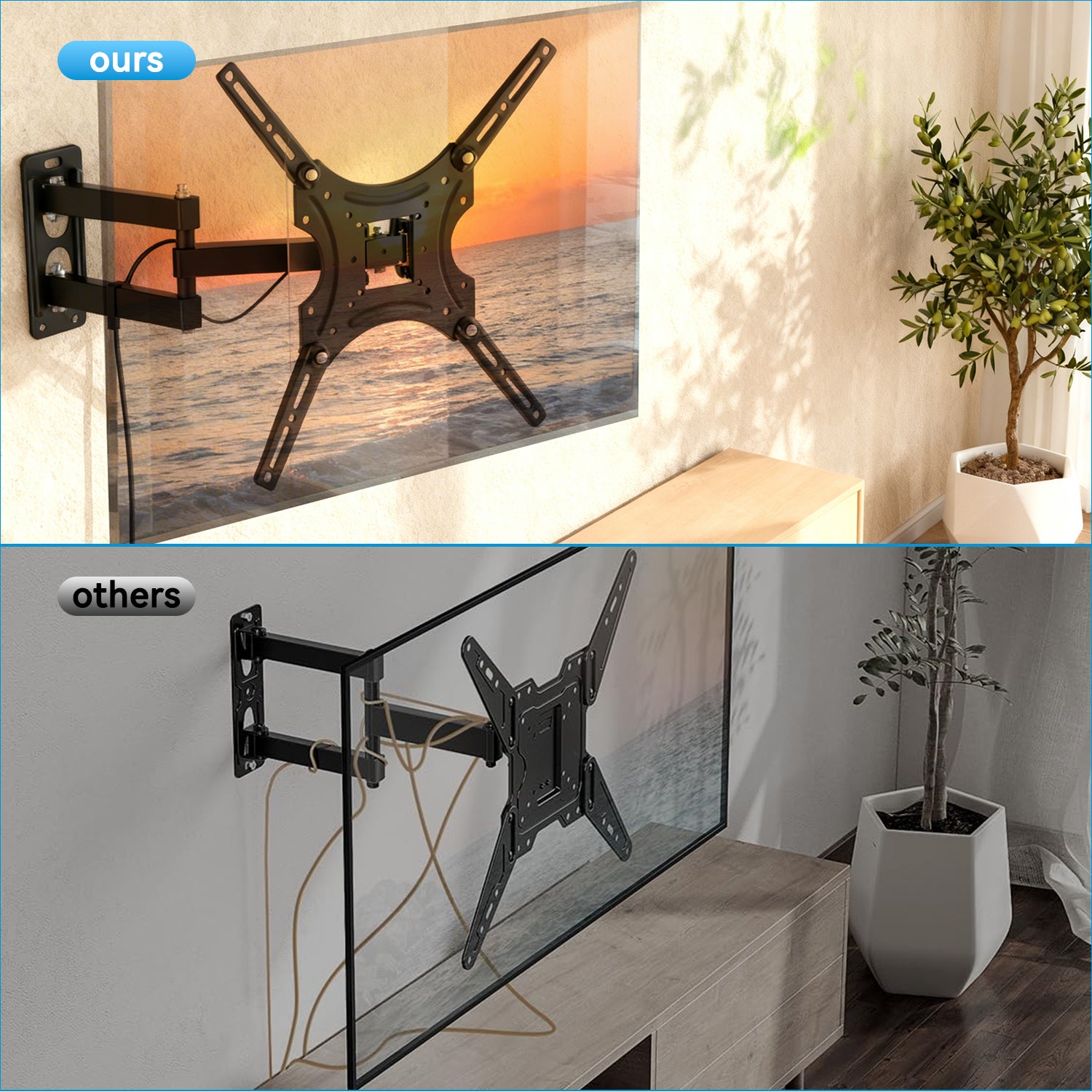 YUANYE 14-55 inch Full Motion TV Wall Mount with Swivel and Articulating Tilt Arm TV Wall Bracket