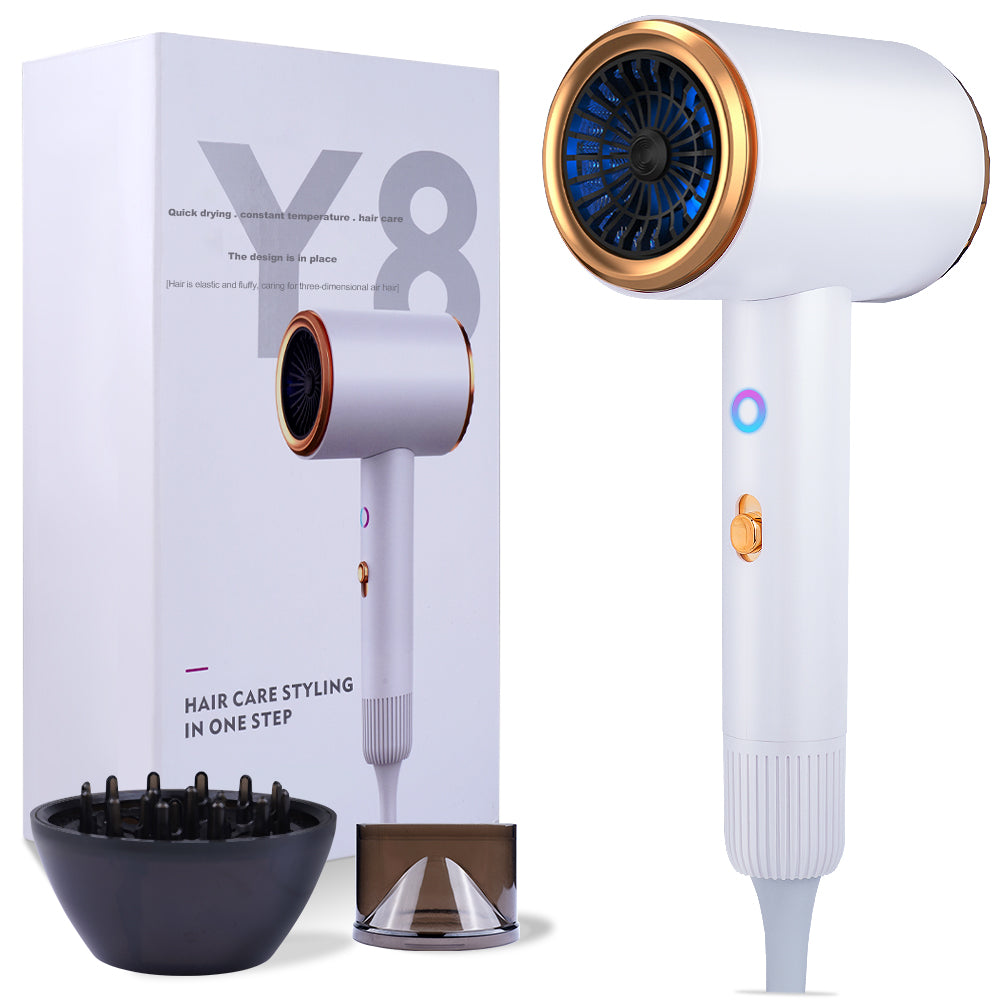 YUANYE Ionic Hair Dryer, 2100W Professional Blow Dryer, Negative Ion Technolog Drying with 3 Heating, 2 Speed, 2 Nozzle for Home Salon Travel