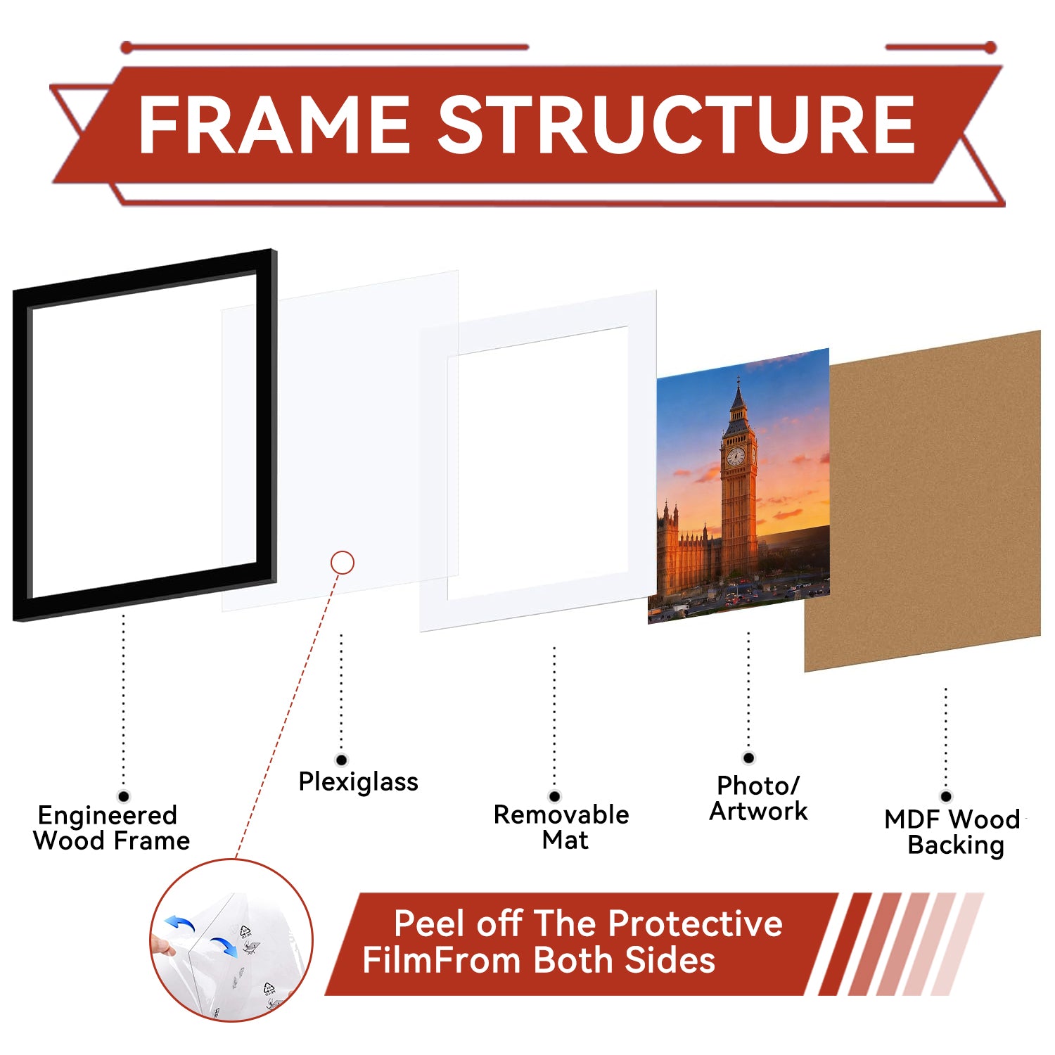 YUANYE 10 Pack Picture Frames Collage Wall Decor, Gallery Frame Set for Wall Mounting or Tabletop Display, Photo Gallery Frame Set for Family, Including 2pcs 8x10, 4pcs 5x7, 4pcs 4x6, Black