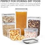 15 Packs Airtight Food Storage Containers Set with Lids, Kitchen Pantry Organization and BPA Free Plastic Canisters Include 24 Labels