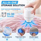 WEPSEN 20 Pack Vacuum Storage Bags with Electric Pump,Space Saver Bags(6 Small,5 Medium,5 Large,4 Jumbo),Vacuum Sealer Bags for Clothes, Mattress, Blanket, Duvets, Pillows, Comforters,Travel