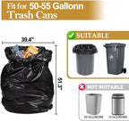 55 Gallon Trash Bags (50 Count)1.5 Mil,Heavy Duty Outdoor Garbage Bags for Office, Waste, and Storage Use
