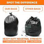 55 Gallon Trash Bags, Heavy Duty Outdoor Garbage Bags (60 Count) for Waste, Lawn and Leaf ,1.5 Mil