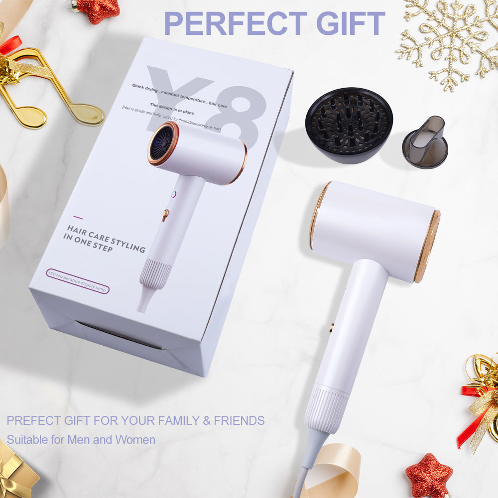 YUANYE Ionic Hair Dryer, 2100W Professional Blow Dryer, Negative Ion Technolog Drying with 3 Heating, 2 Speed, 2 Nozzle for Home Salon Travel