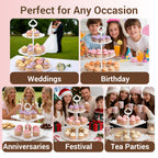 SINYWAY 10 PCS Cupcake Stand Set, Plastic Dessert Table Display Set with 2-Tier & 3-Tier Serving Trays and Cake Stands for Party Wedding Birthday, White