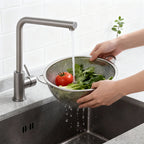3 Pack Stainless Steel Colander Set (1/3/5QT),Micro-Perforated Colanders Strainers with Handles & Resting Base for Rinsing Pasta Spaghetti Fruits Vegetables,Nesting Design,Rust Free & Dishwasher Safe