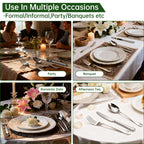 WEPSEN 24 PCS Silverware Set, Flatware Set for 4, Food-Grade Stainless Steel Cutlery Set, Mirror Finished Utensil Sets, Including Steak Knife Fork and Spoon,Dishwasher Safe, Silver