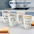 100 Pack 12 oz Disposable Cups, To Go Hot Cups,Leak-Free Food Safe Paper Cups