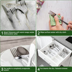 WEPSEN 24 PCS Silverware Set, Flatware Set for 4, Food-Grade Stainless Steel Cutlery Set, Mirror Finished Utensil Sets, Including Steak Knife Fork and Spoon,Dishwasher Safe, Silver