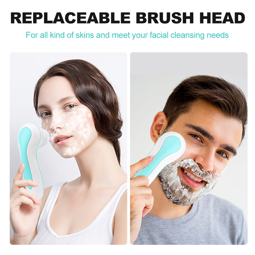 YUANYE Facial Cleansing Brush Electric Face Brush Scrubber for Exfoliating with 4 Cleanser Heads, 2 Speeds