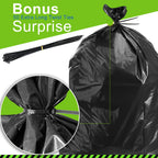 33 Gallon Trash Bags (75Count) ,30-33 Gallon Black Garbage Bags ,Garbage Can Liners with Tying Ropes