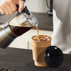 100 Pack 10 oz Paper Coffee Cups, Disposable Coffee Cups with Lids and Sleeves for Home and Cafes.