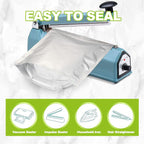 50 Packs Mylar Bags for Food Storage 1 Quart(7"x 10") Reusable Mylar Bags 400cc Thick 5.5 Mil,Heat Sealable Mylar Bags for Food Storage Zipper Pouches