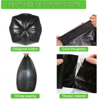 33 Gallon Trash Bags (75Count) ,30-33 Gallon Black Garbage Bags ,Garbage Can Liners with Tying Ropes