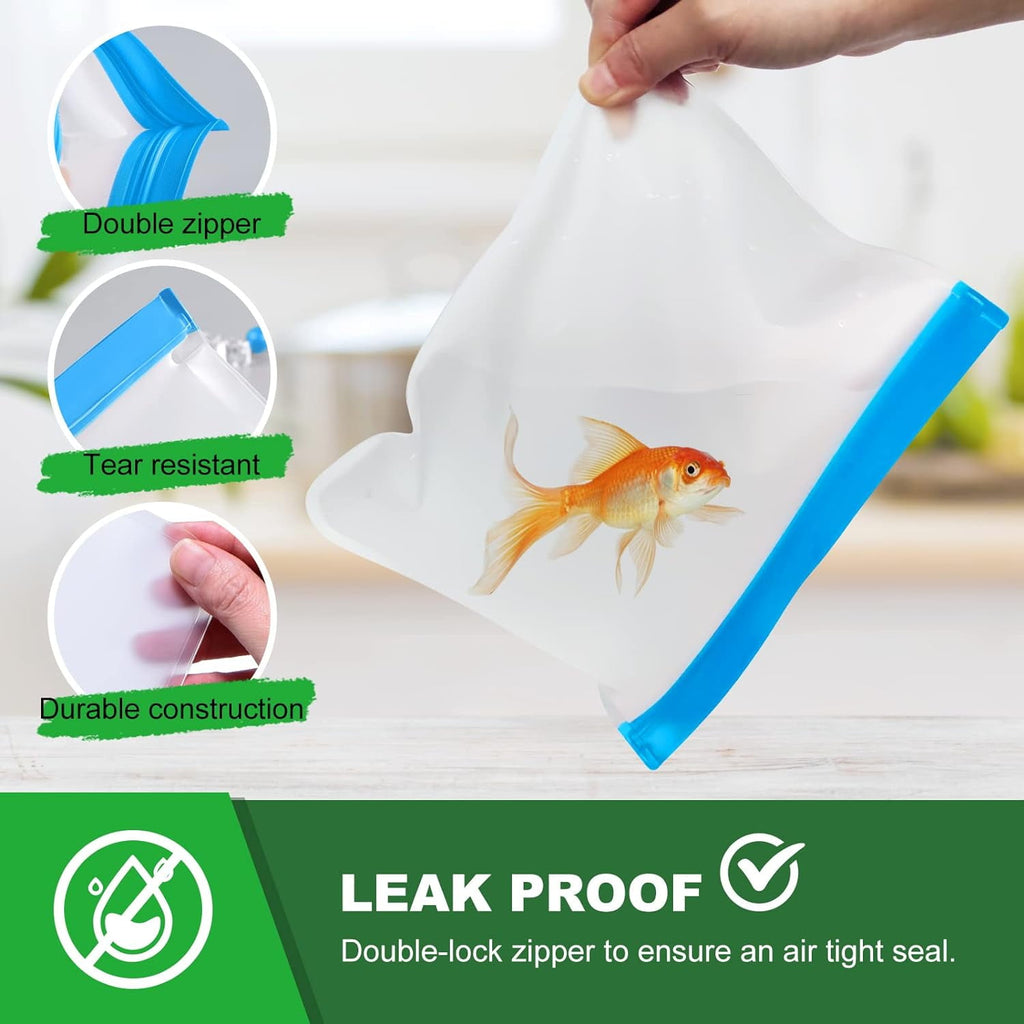 24 Pack Food Storage Bag, Freezer Bags , Reusable Silicone Storage Bags BPA Free (24Pack-8 Gallon Bags+8 Sandwich Bags+8 Snack Bags)